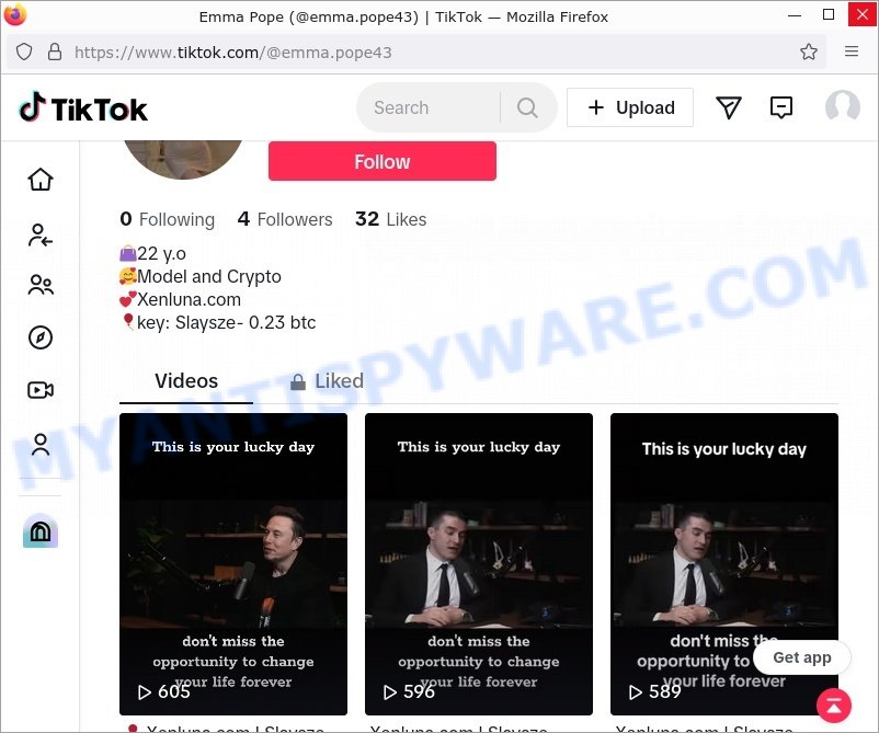 Xenluna.com TikTok promo code scam