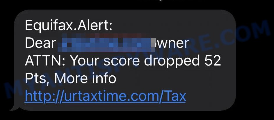 Your Score Dropped Scam Text