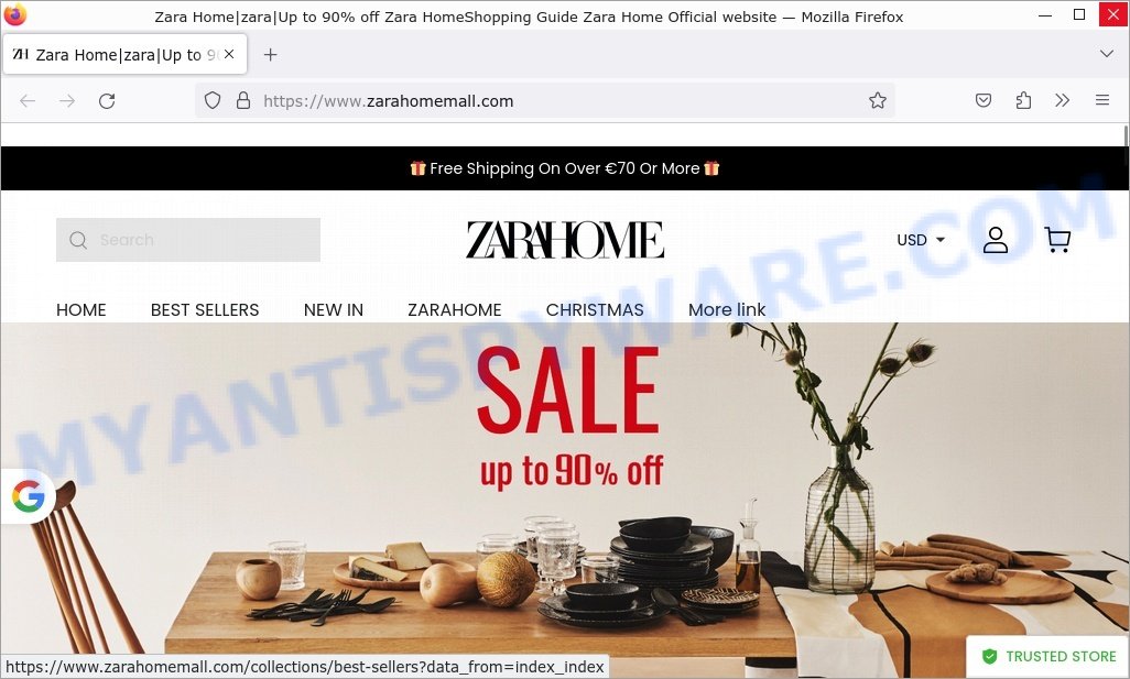 Zarahomemall.com scam store