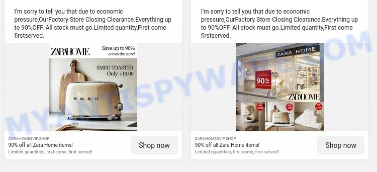 Zarahomesvip.shop Zara Home Sale Scam