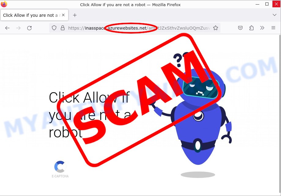 Azurewebsites Click Allow if you are not a robot Scam