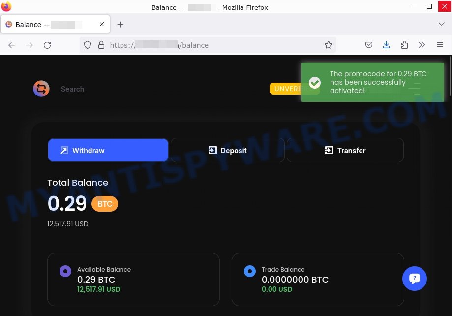 Bitcoin Promo Code scam activate promo code activated