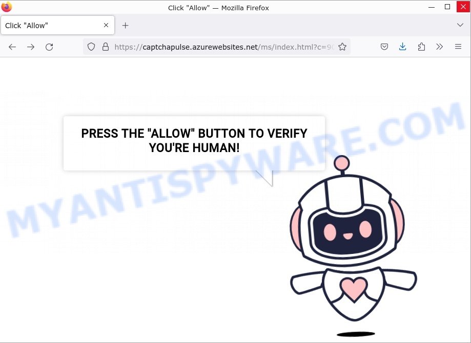 Captchapulse.azurewebsites.net Click Allow scam