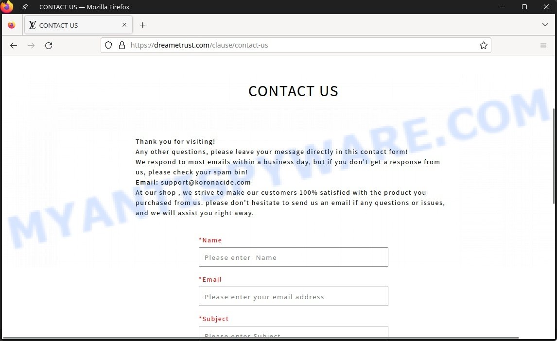 Dreametrust.com Louis Vuitton Bags Sale Scam contacts