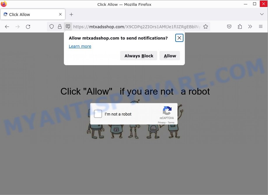 Mtxadsshop.com Click Allow Scam