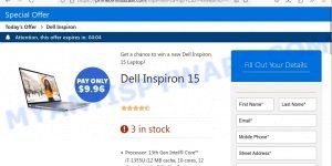 Primeomnibazaar.com Dell Inspiron 15 Giveaway scam