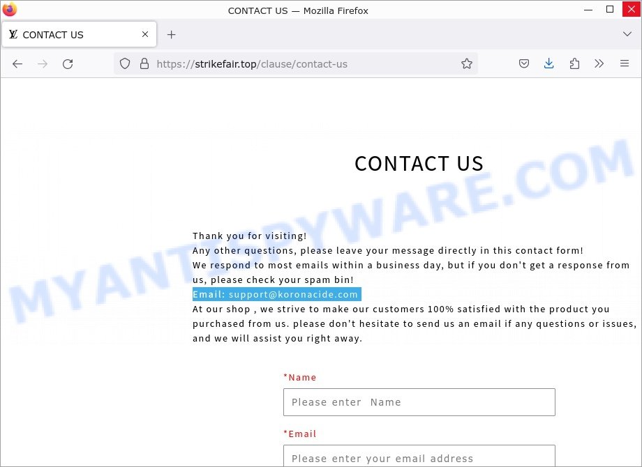 Strikefair.top Louis Vuitton Clearout sale Scam contacts