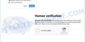 Updates-mac.com Human verification popup scam