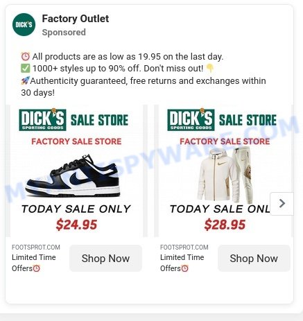 footsprot.com DICKS SALE STORE ads