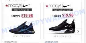 $19.98 Macys Nike Sneakers sale scam ads