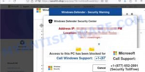 Computer Error Code B8SMT10007 popup scam