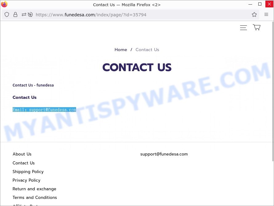 Funedesa.com scam store contacts