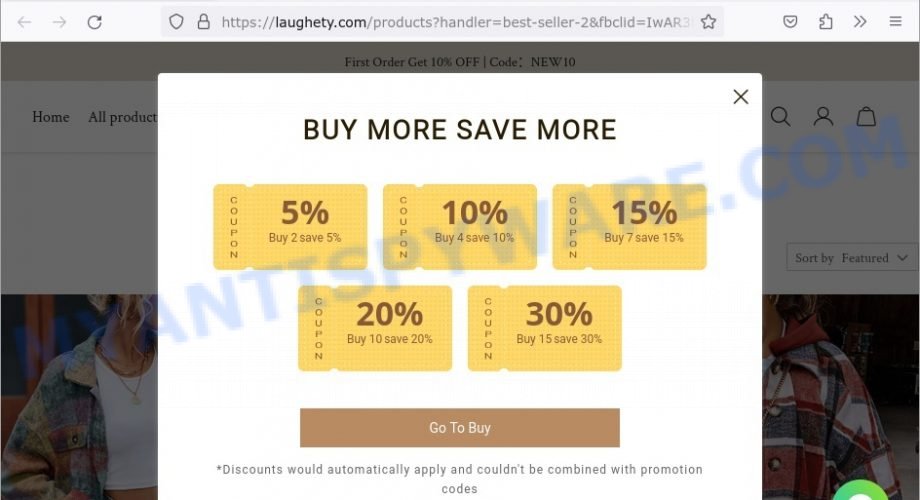 Laughety.com fake Bright Swimwear website scam