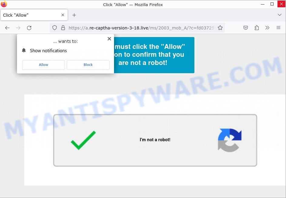 Re-captha-version-3-18.live click allow virus scam