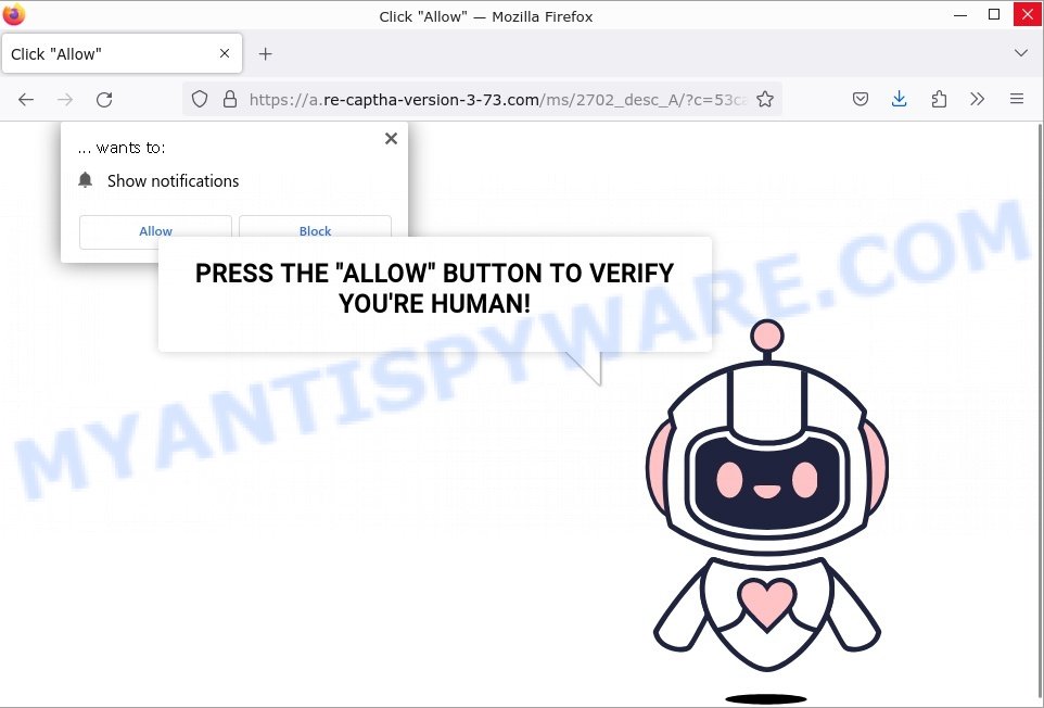 Re-captha-version-3-73.com Click Allow scam
