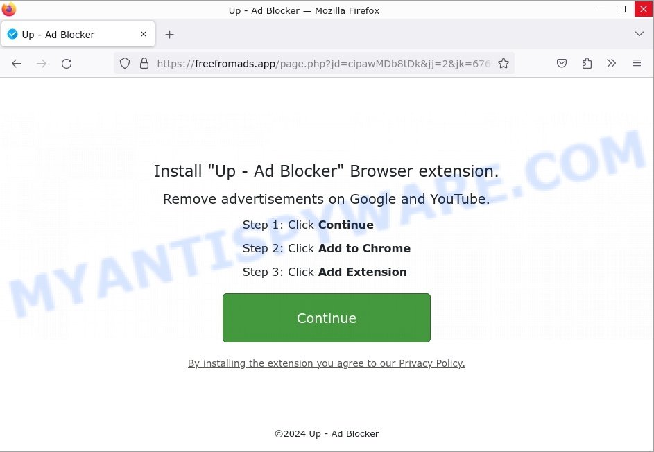 Up Ad Blocker extension installer