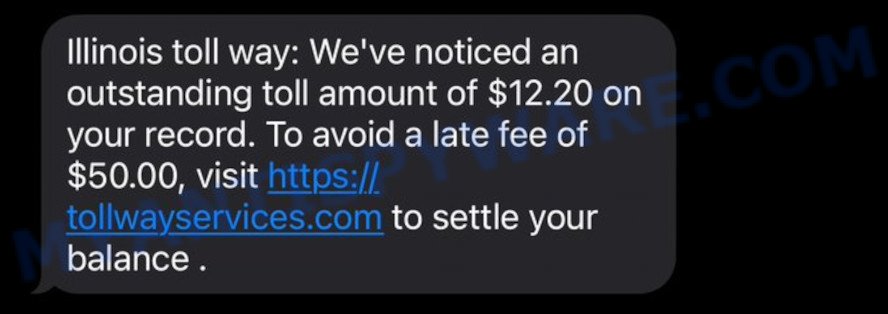 fake Illinois toll way text scam message