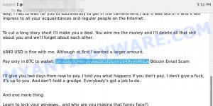 1HuGdg6UHimsmAwz5CUDUxV1V49yybMhLw Bitcoin Email Scam