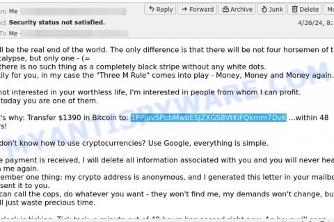 1PPJpvSPbbMwbESJZXGS8VtKiFQkmm7DvK bitcoin email scam