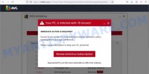 AVG Your PC Is Infected Pop-Up Scam