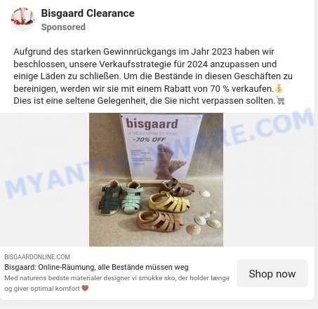 Bisgaardonline.com fake Bisgaard Sale scam ads