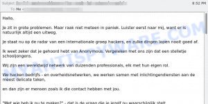 Je zit in grote problemen Email Scam