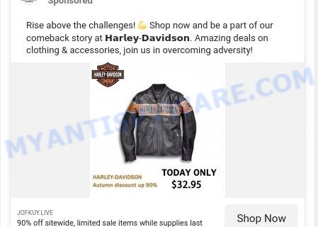 Jofkuy.live fake Harley-Davidson scam facebook ads