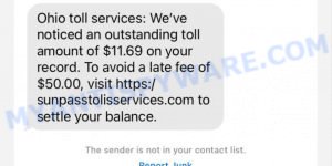 Ohio Toll Services text scam