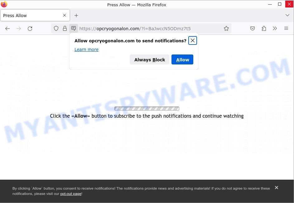 Opcryogonalon.com click Allow scam