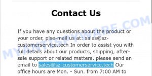 Sales sz-customerservice.tech scams