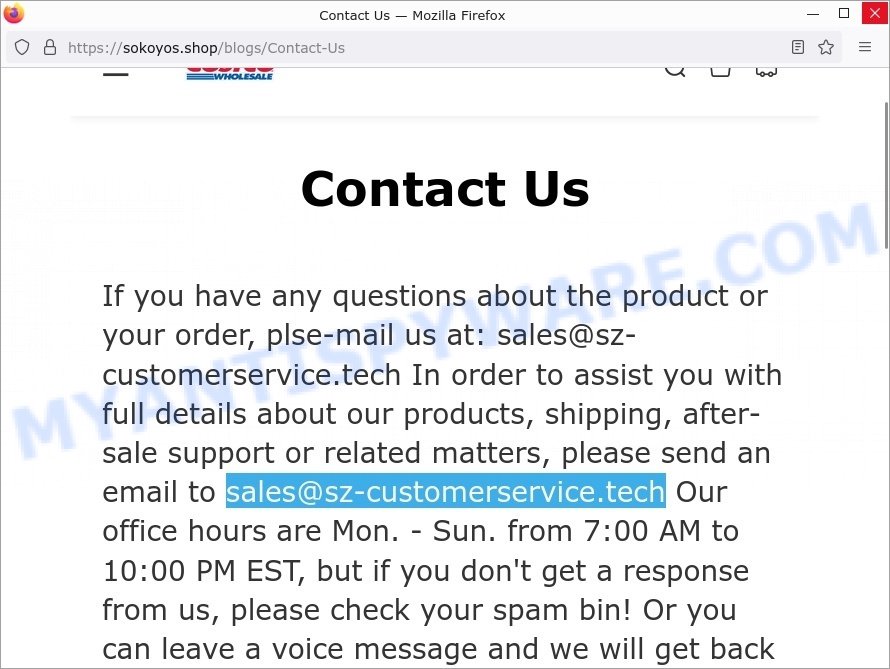 Sales sz-customerservice.tech scams