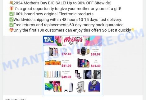 Shaodina.com BEST BUY Mothers Day SALE scam