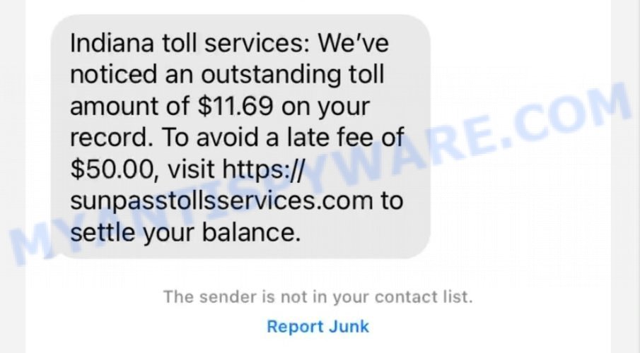 SunPassTollsServices.com text scam