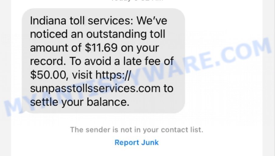 SunPassTollsServices.com text scam