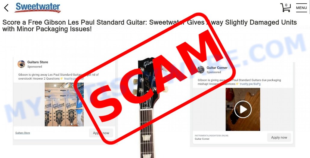 Sweetwater Gibson Giveaway Scam