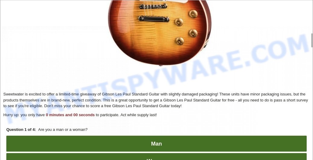 Sweetwater Gibson Les Paul Guitar Giveaway Scam