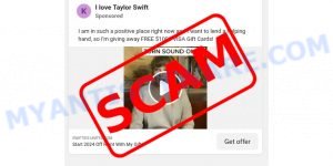 Taylor Swift $1000 Visa Gift Card Giveaway Scam