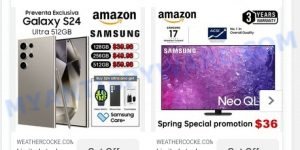 Weathercocke.com fake Amazon scam ads