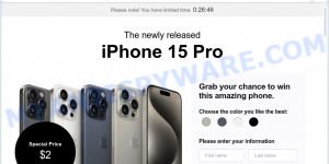 iPhone 15 Pro Collectyourrewards.com scam