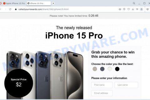 iPhone 15 Pro Collectyourrewards.com scam