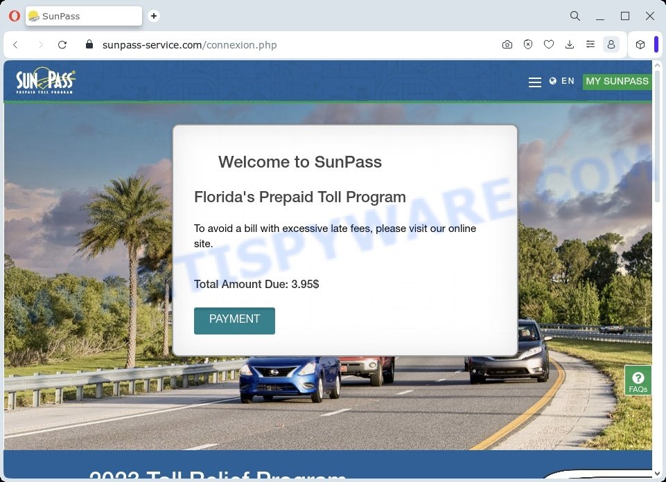 sunpass-service.com scam site payment