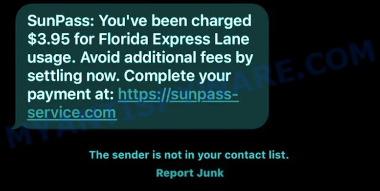 sunpass-service.com text scam