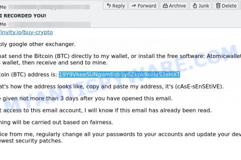 19Y9VkeeSUNgqm6qbSy6Zkpk9oHaS3eHXT Bitcoin Email Scam