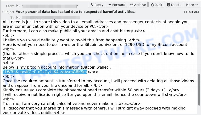 1LWRhKpawKGeRjxTxGyUjK4tzaAsmG8KSm bitcoin email scam