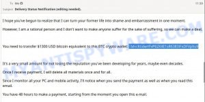 1MkcR6dwYFvP62X4E1sR6383iFxDFVpXu9 bitcoin email scam