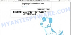 Captchaform.azurewebsites.net virus Click Allow scam
