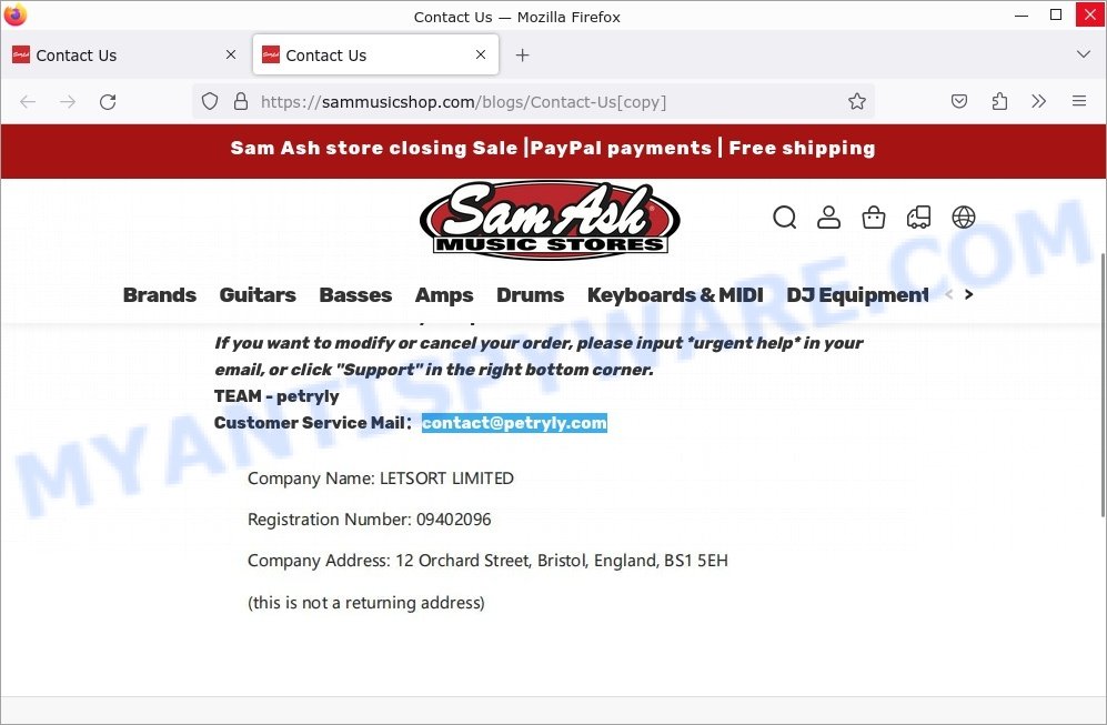 Contact petryly.com scams