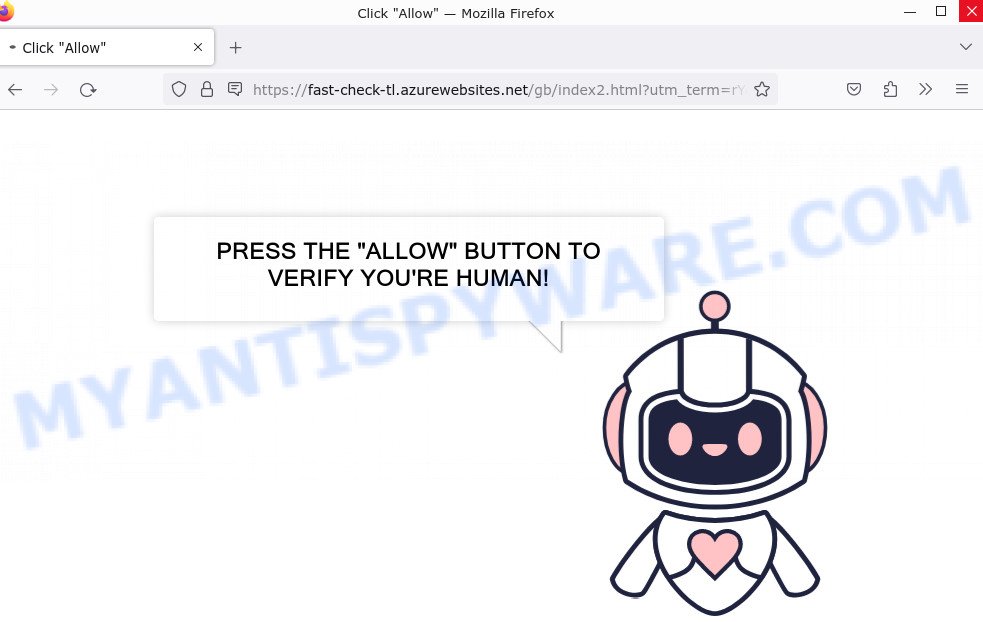 Fast-check-tl.azurewebsites.net Virus Click Allow scam