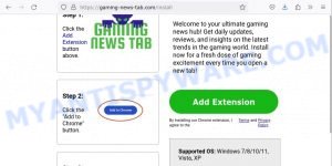 Gaming News Tab Gaming-news-tab.com install popup