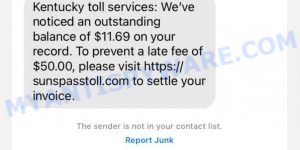 Kentucky toll services Text scam